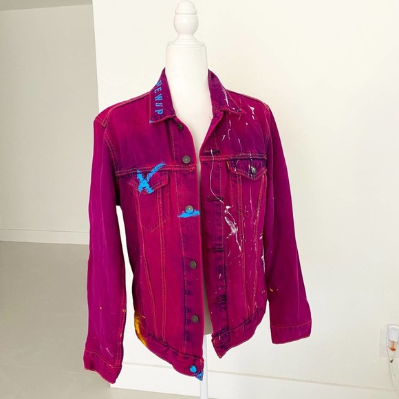 Levi's Jackets \u0026 Coats | Levis Custom Made Purple Denim Jean Jacket | Color: Pink/Purple | Size: L | Miamioclock's Closet